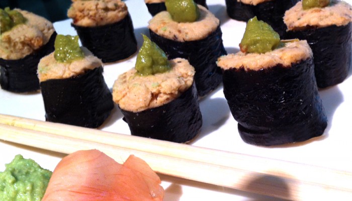 Canned Tuna Sushi (low carb, low sodium, spicy version)