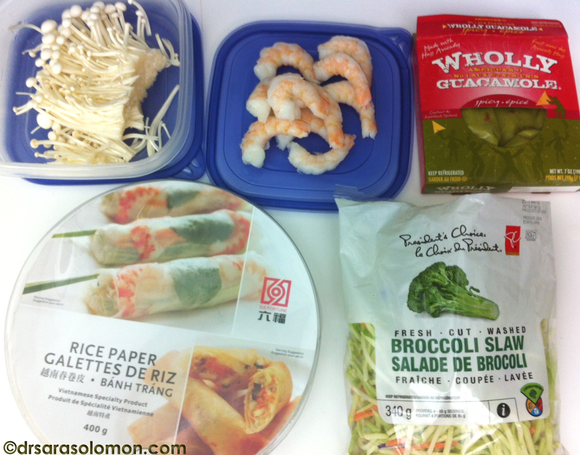 rice paper shrimp roll: ingredients