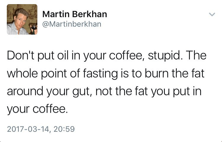 berkhan oil in coffee