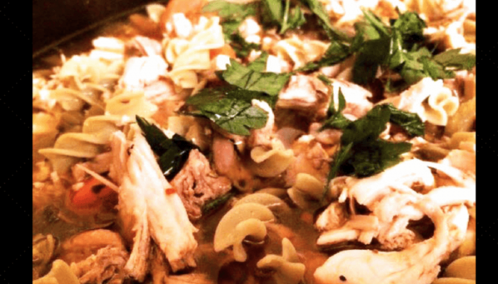 Slow Cooker Chicken Noodle Protein Soup