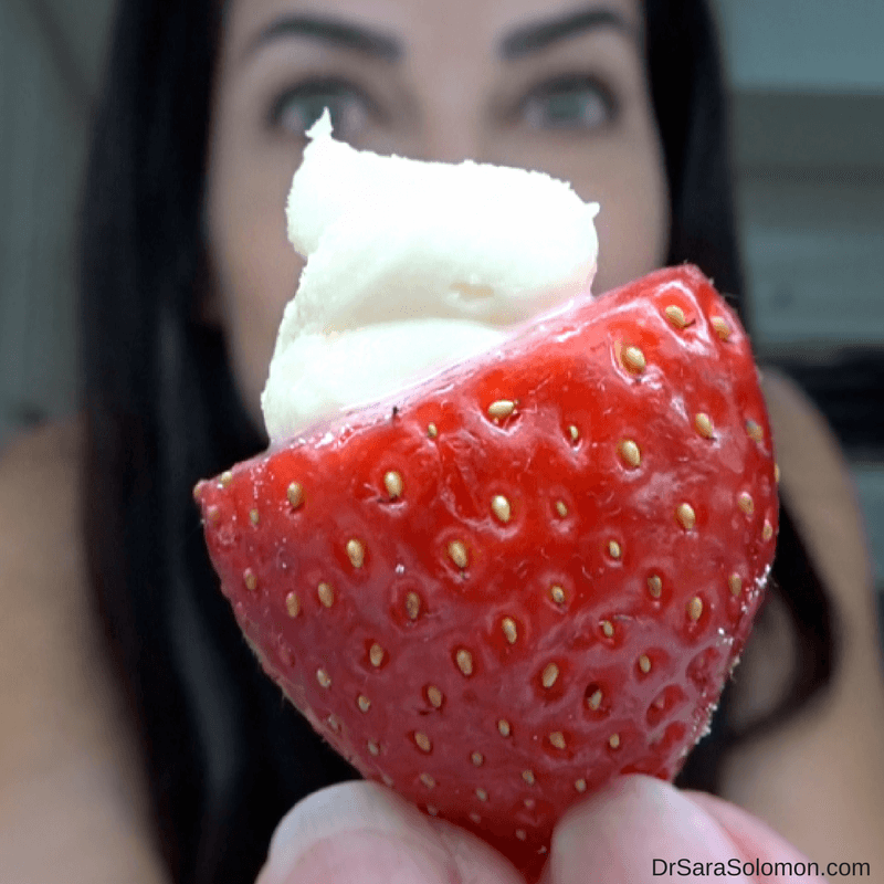 cheesecake protein stuffed strawberries
